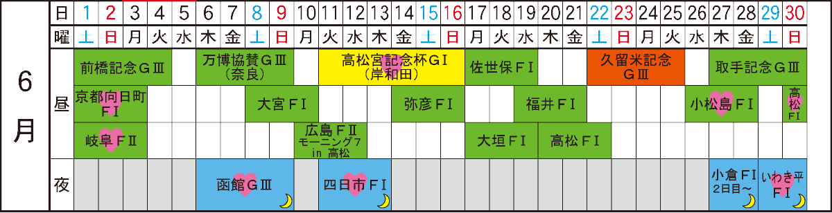 Kurume bicycle race June, 2024 Schedule
